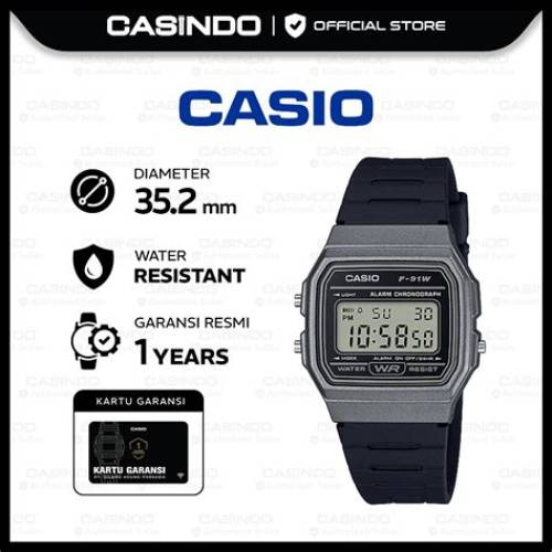 Casio Original F-91WM-1BDF Jam Tangan Pria Digital