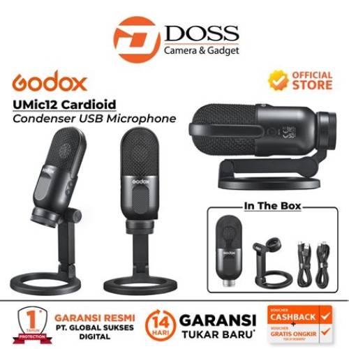 Godox Umic12 Cardioid Condenser Usb Microphone (Desk Stand)