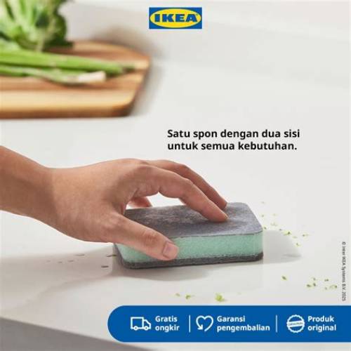 IKEA SVAMPIG Spons Pembersih Abu-Hijau Isi 3pcs