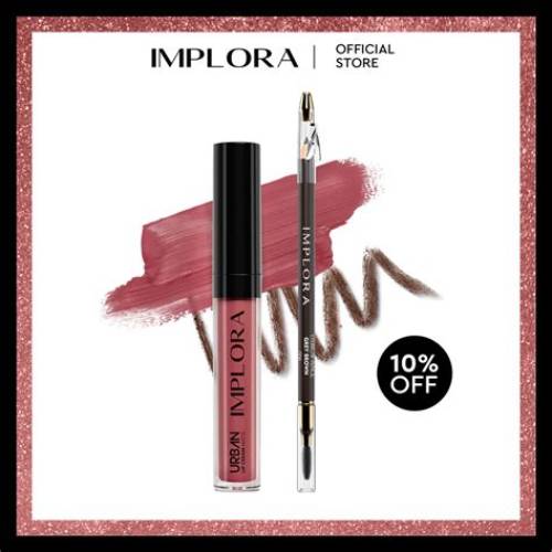 Implora Urban Lip Cream + Pensil Alis Brown