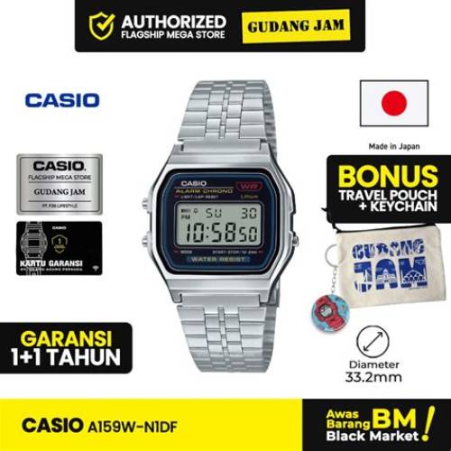 Jam Pria Digital Casio General A159W-N1DF Casio Retro