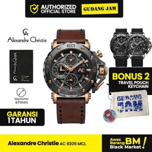 Jam tangan pria Alexandre Christie AC-9205 Leather