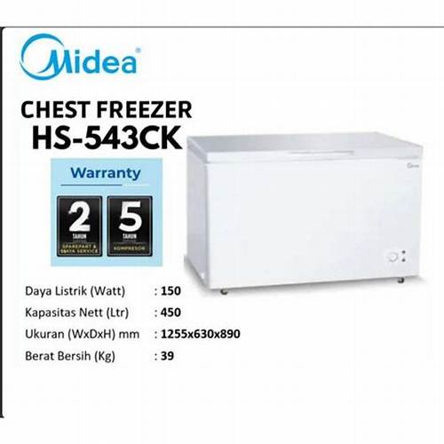 MIDEA Box Freezer Kapasitas 450 Liter - HS-543CK