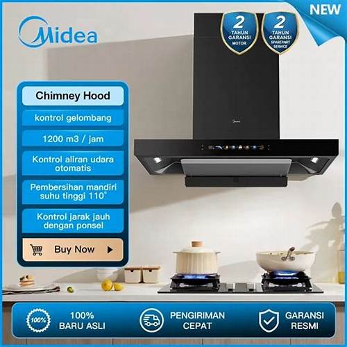 Midea 1200 m3/jam Chimney Hood MH90M88ET22BA-ID