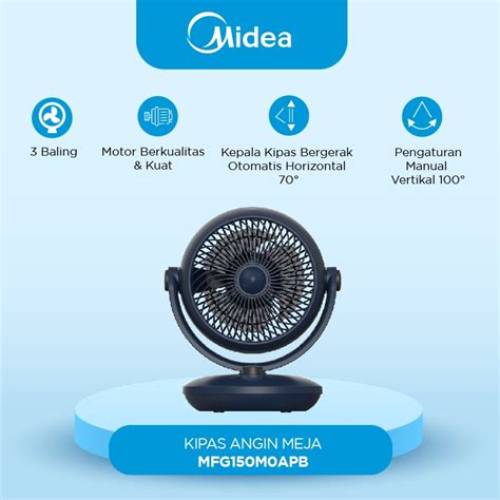 Midea Kipas Angin Meja Mini 3 Level Kecepatan MFG150M0APB