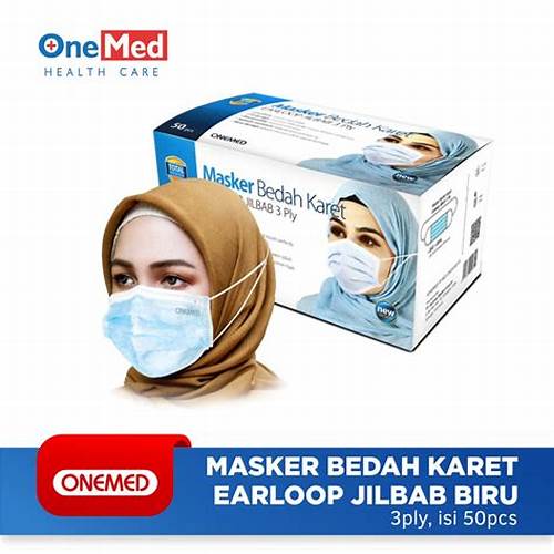 ONEMED Masker Jilbab Blue box 50pcs OOF