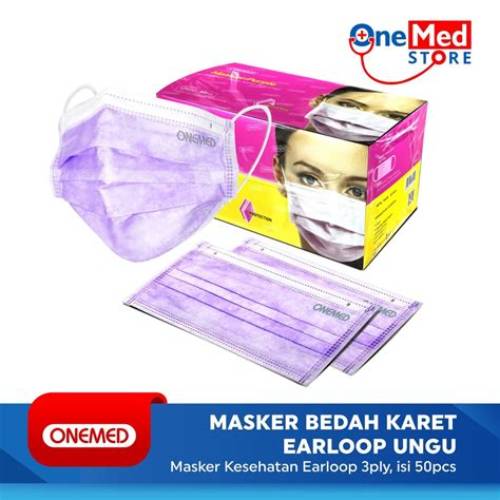 ONEMED Masker Karet Ungu Box 50pcs OOF