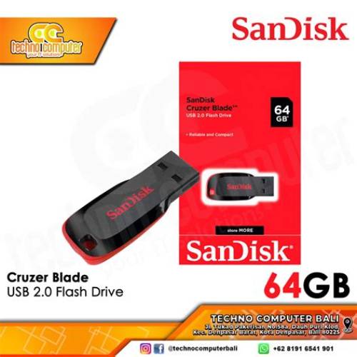 SanDisk CZ50 Cruzer Blade USB 2.0 64GB - Flashdisk